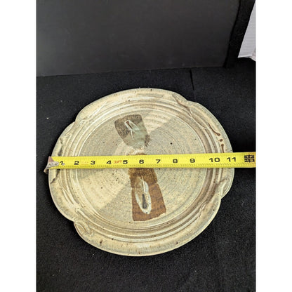 George Griffin Pottery, Sopchoppy Florida Handmade Art Pottery Plate 11" Earthy