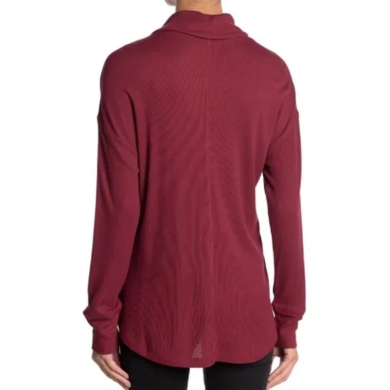 Sanctuary Cowl Neck Stretchy High Low Top Sz XL/Extra Large in Burgundy NWT