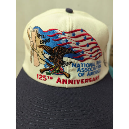 VINTAGE Snap Back TRUCKER Hat Cap NRA 125 Anniversary Signed Marion Hammer '96