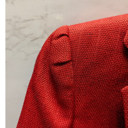 Alex Marie Red Textured Peplum Blazer Dark Academia Corporate Core Size 2 Jacket