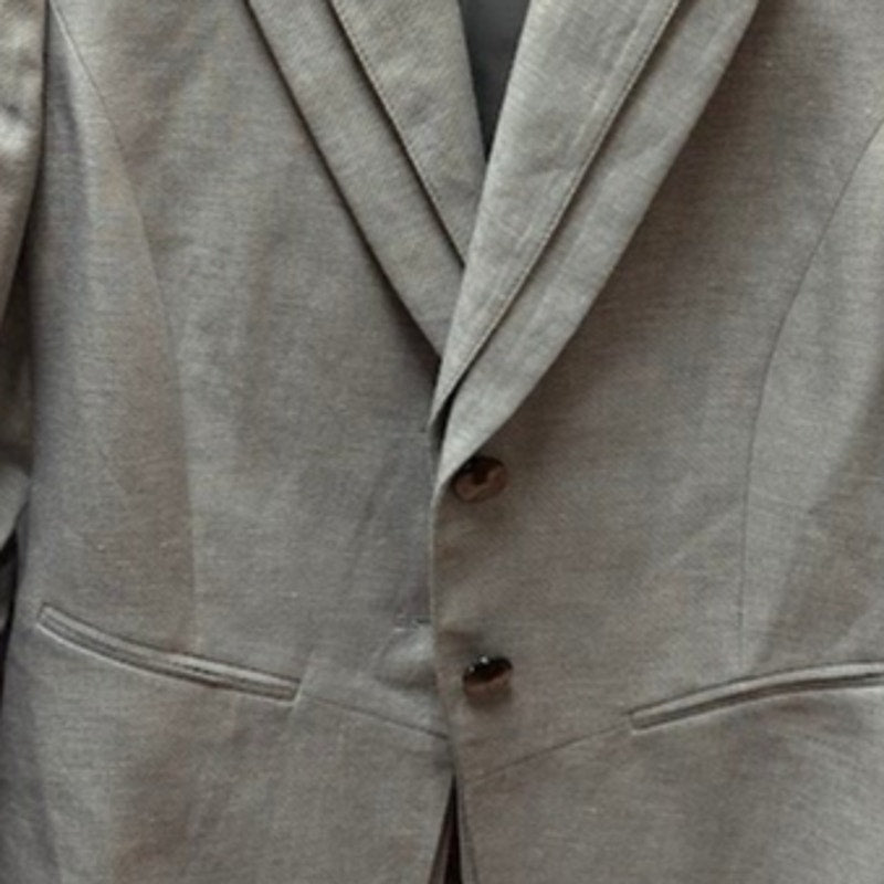 Antonio Melani Gray Linen Cotton Blazer Structured Smart Casual 6 Double Lapel