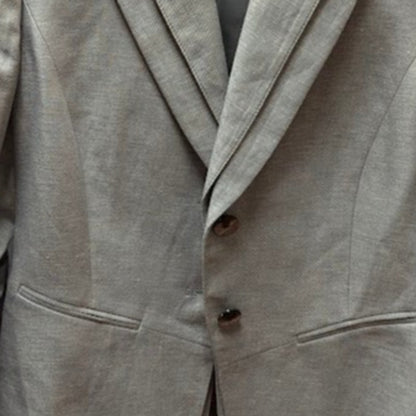 Antonio Melani Gray Linen Cotton Blazer Structured Smart Casual 6 Double Lapel