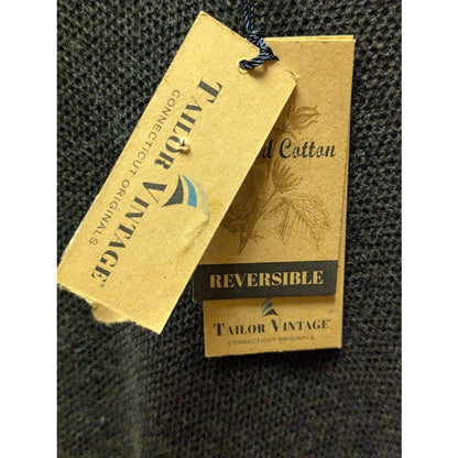 Tailor Vintage-Reversible Knit Pullover Sweater Long Sleeves V-Neck Gray XL