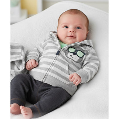 NWT Carters Baby Boy 3 Piece Set Jacket Newborn Pants One Piece Hoodie Mulitcolo