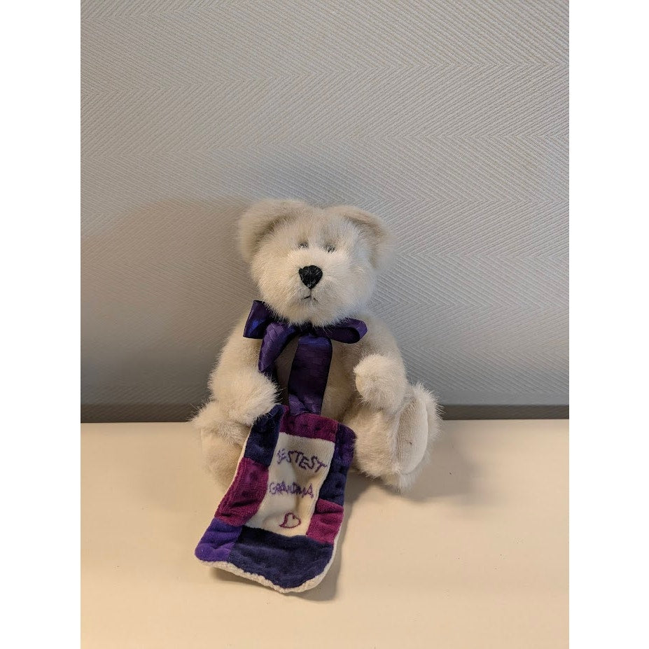 Boyds Bears G.P. Hugabunch Bestest Grandma White Plush Retired 2001