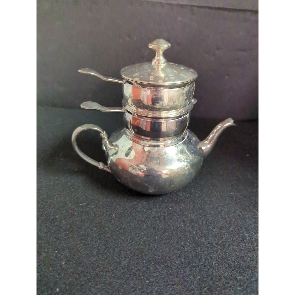 Vintage Restoration Hardware Raj Nested Stacked Teapot Service Set