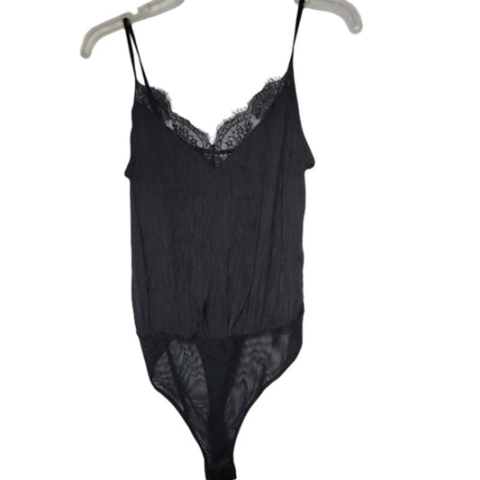 Socialite Bodysuit Black Size Small NEW thong lace trim intimates