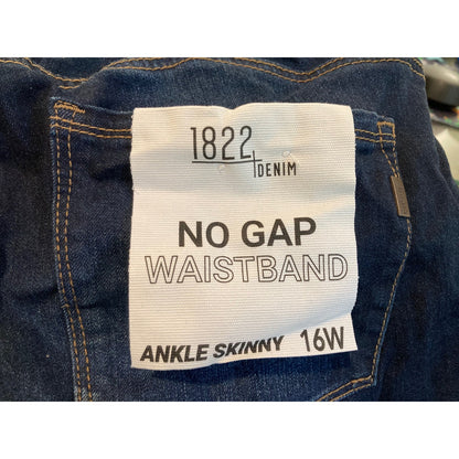 1822 Denim Five Pocket Stretch Ankle Skinny Jeans Sz 16W in Giovanna Blue NWT