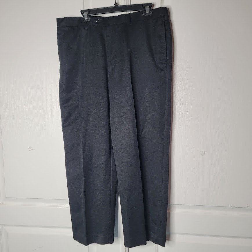 George Mens Black Soot Dress Pants Trousers 38W x 29L Tab Closure