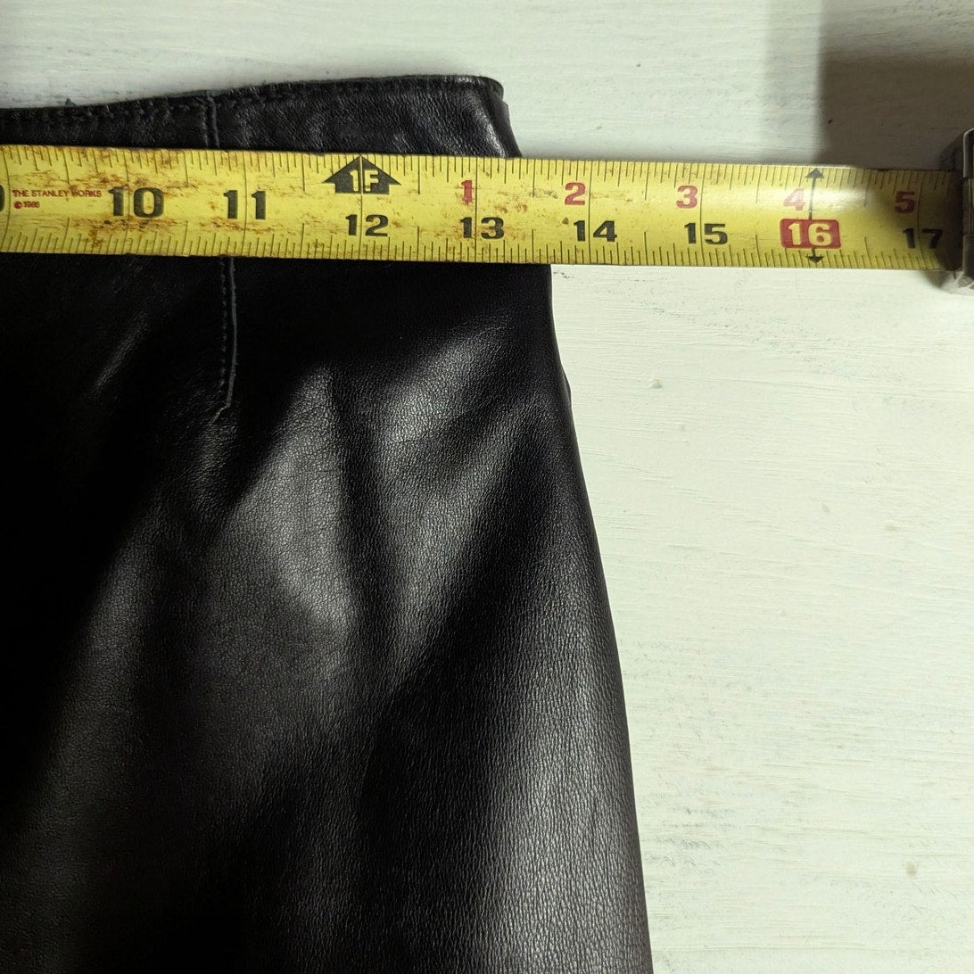 Vintage Hugo Buscati Genuine Leather Maxi Skirt Size 2 P Whimsigoth Cyber Y2K