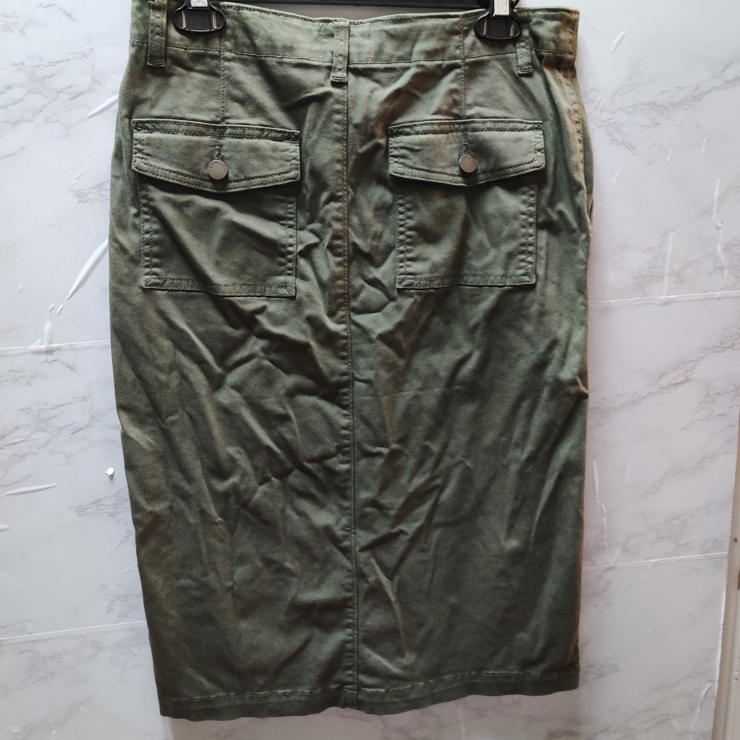 Caslon Olive Green Cargo Pencil Skirt Utility Style Knee Length Cotton Blend