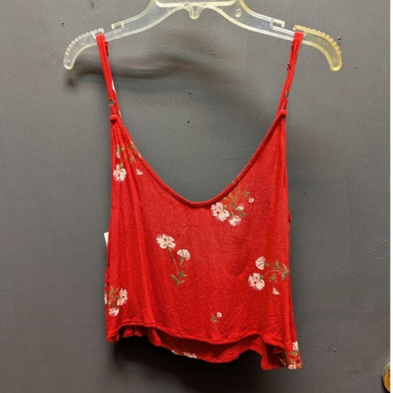 Nordstrom BP. Red floral Women’s tank top Crop V Neck Size Small Camisole Top