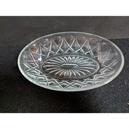 Vintage Cut Glass & Pierced Silverplate Relish Dish Set