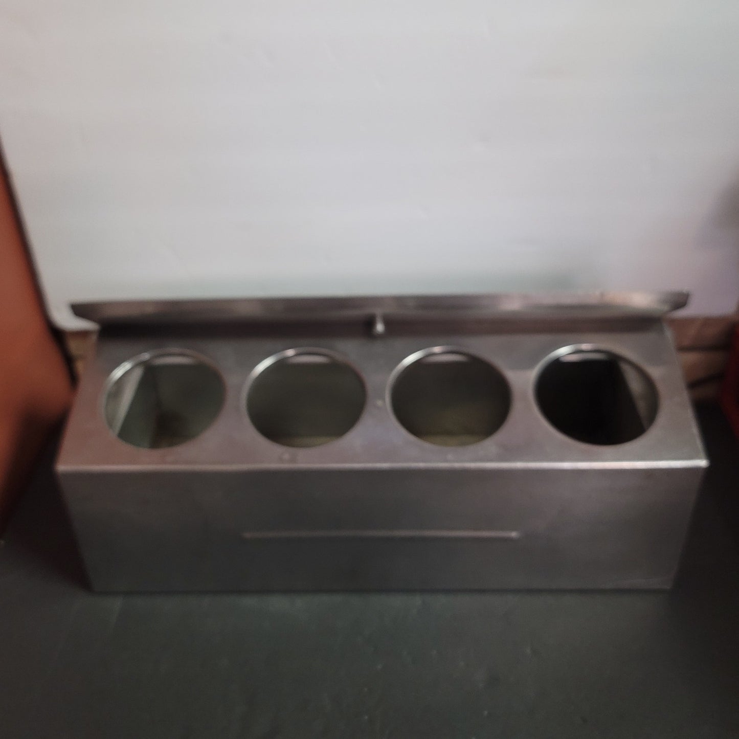 Stainless steel 4 compartment condiment dispenser utensil holder RESTAURANT bar