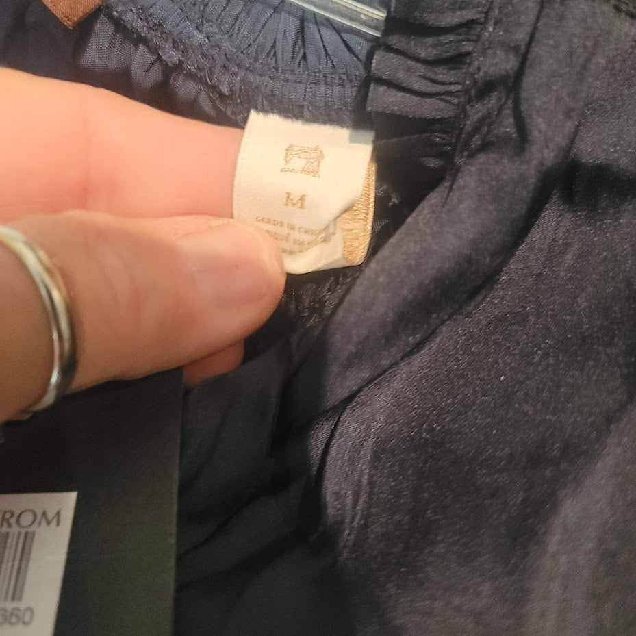 Scotch & Soda Blue Size Medium Blouse Top Long Sleeve $115 Style 158921 Ruffle