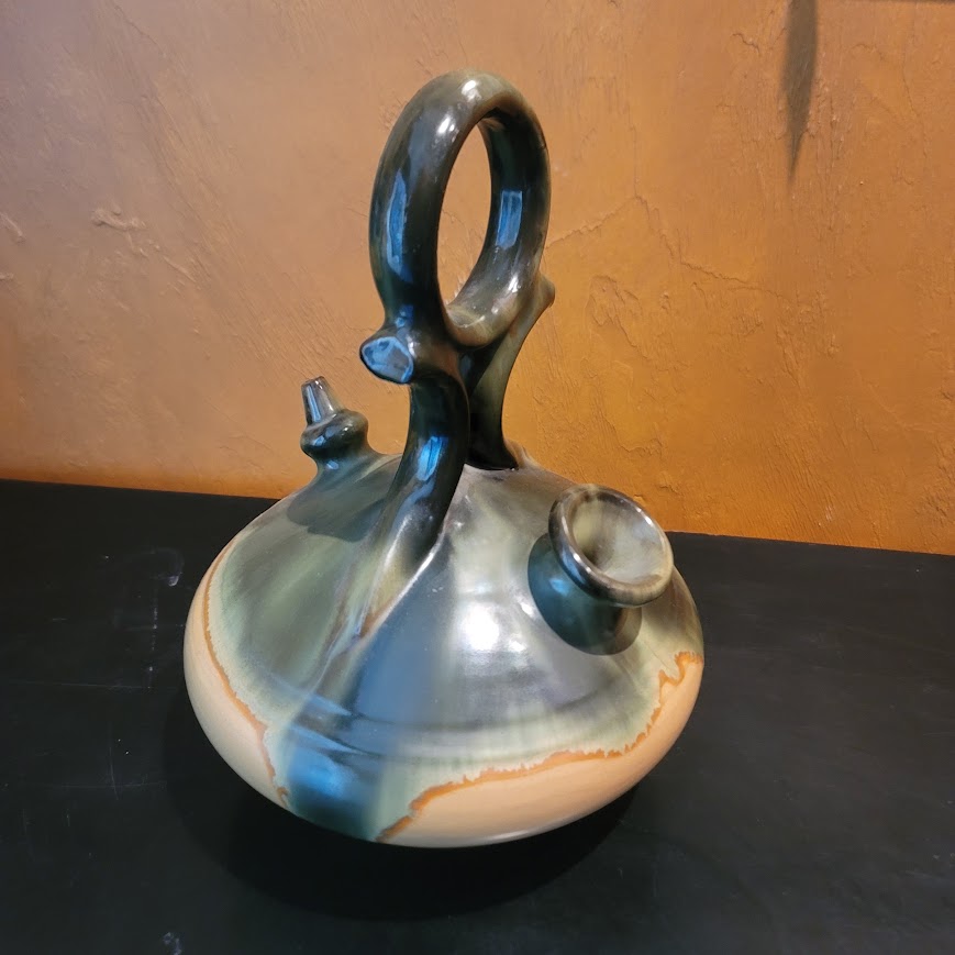 Vintage Piqueres Studio Art Pottery Botijo Spanish Water Jug Vessel Signed