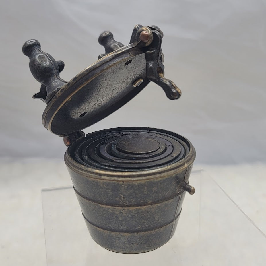 Antique Bronze Nesting Apothecary Cup Weights Set 17-19th Century Dark Academia
