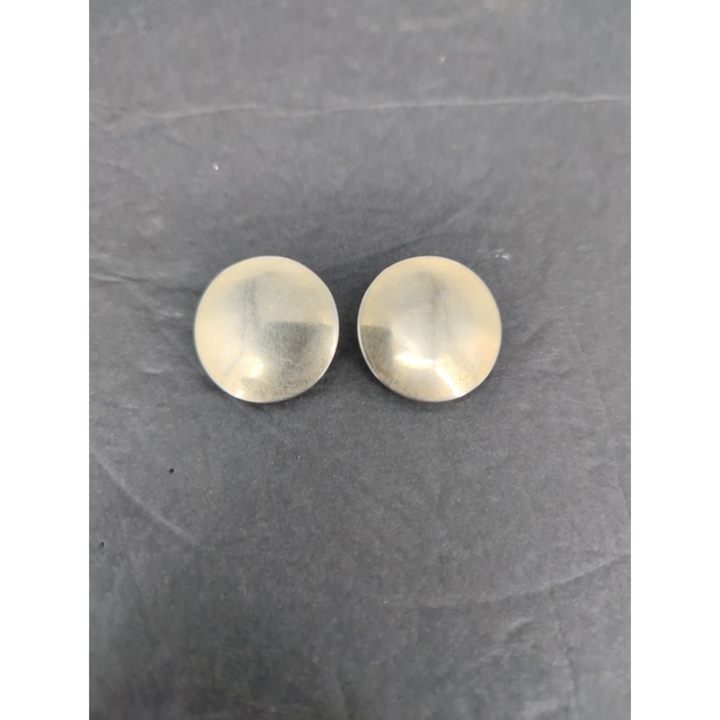 Vintage Gold Tone Minimalist Smooth Curved Half Hoop Clip On Earrings Retro