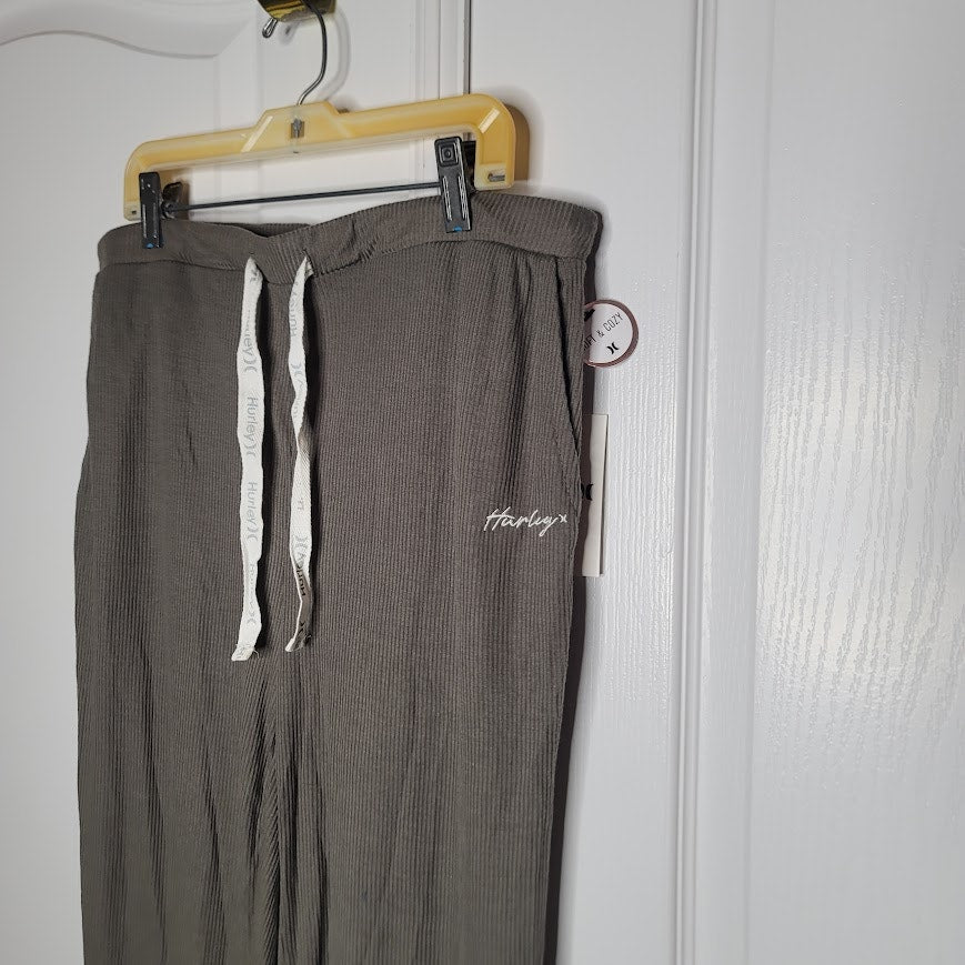 Hurley Soft Cozy PJ bottoms drawstring waist Dusty Olive Size Large NEW