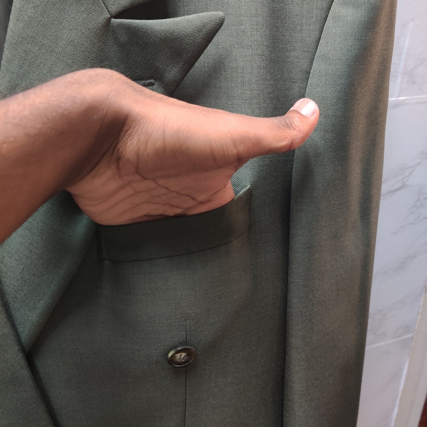 Minelli Uomo Gray Double-Breasted Wool Suit Jacket European Size 56 US 46