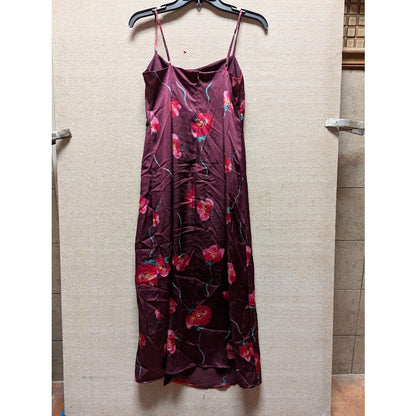 LUSH COCKTAIL new size small plum fushia sleeveless dress satin midi lined
