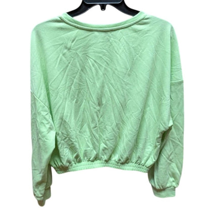 Elodie Lime Green cute Tightened Crop Top Sweatshirt size Small