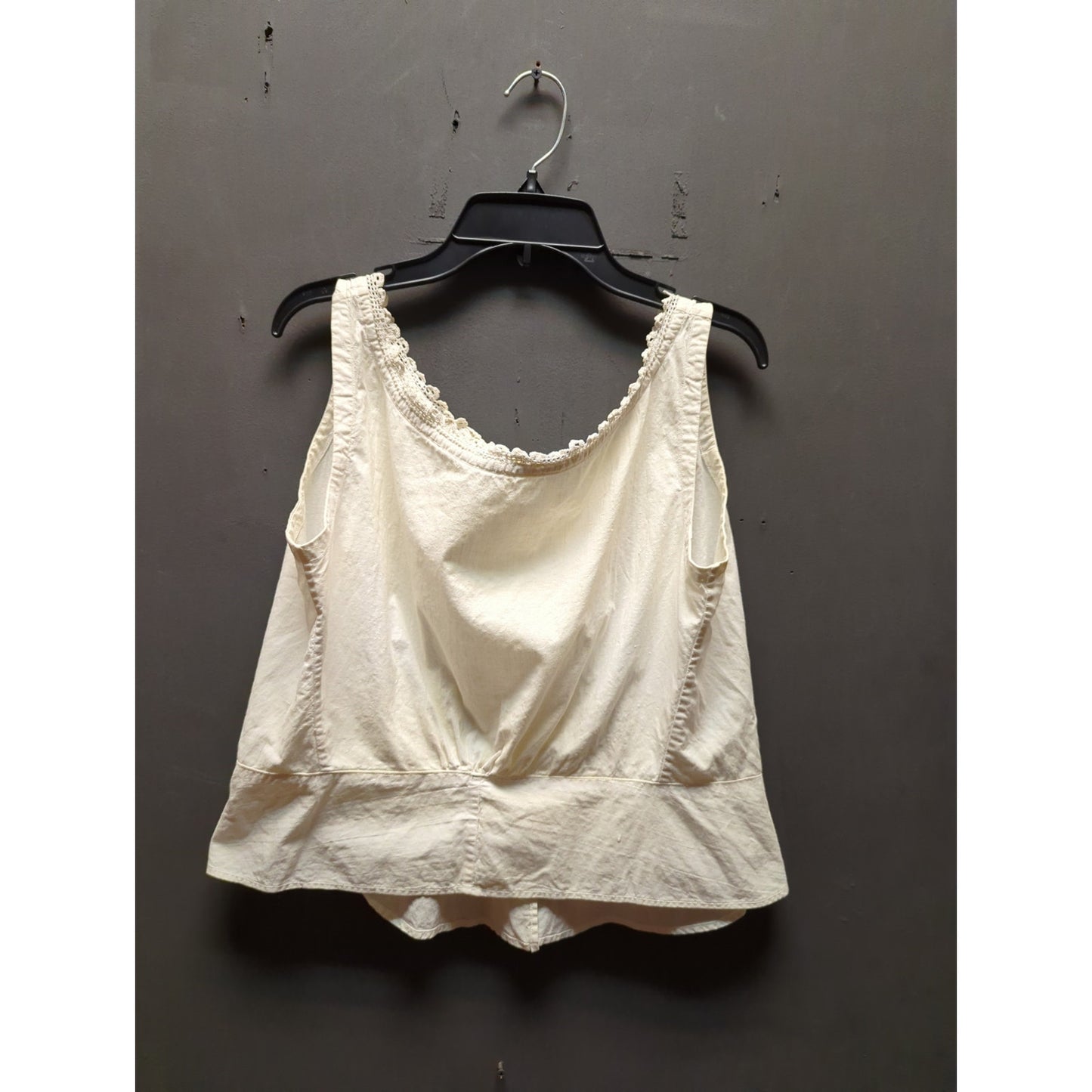 Edwardian Victorian cotton camisole corset cover liberty bodice lace trim front