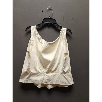 Edwardian Victorian cotton camisole corset cover liberty bodice lace trim front