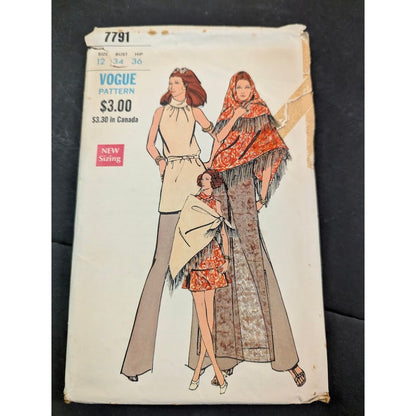 Vintage Pattern Sewing Crafts Hobby Vogue 7791 Size 12