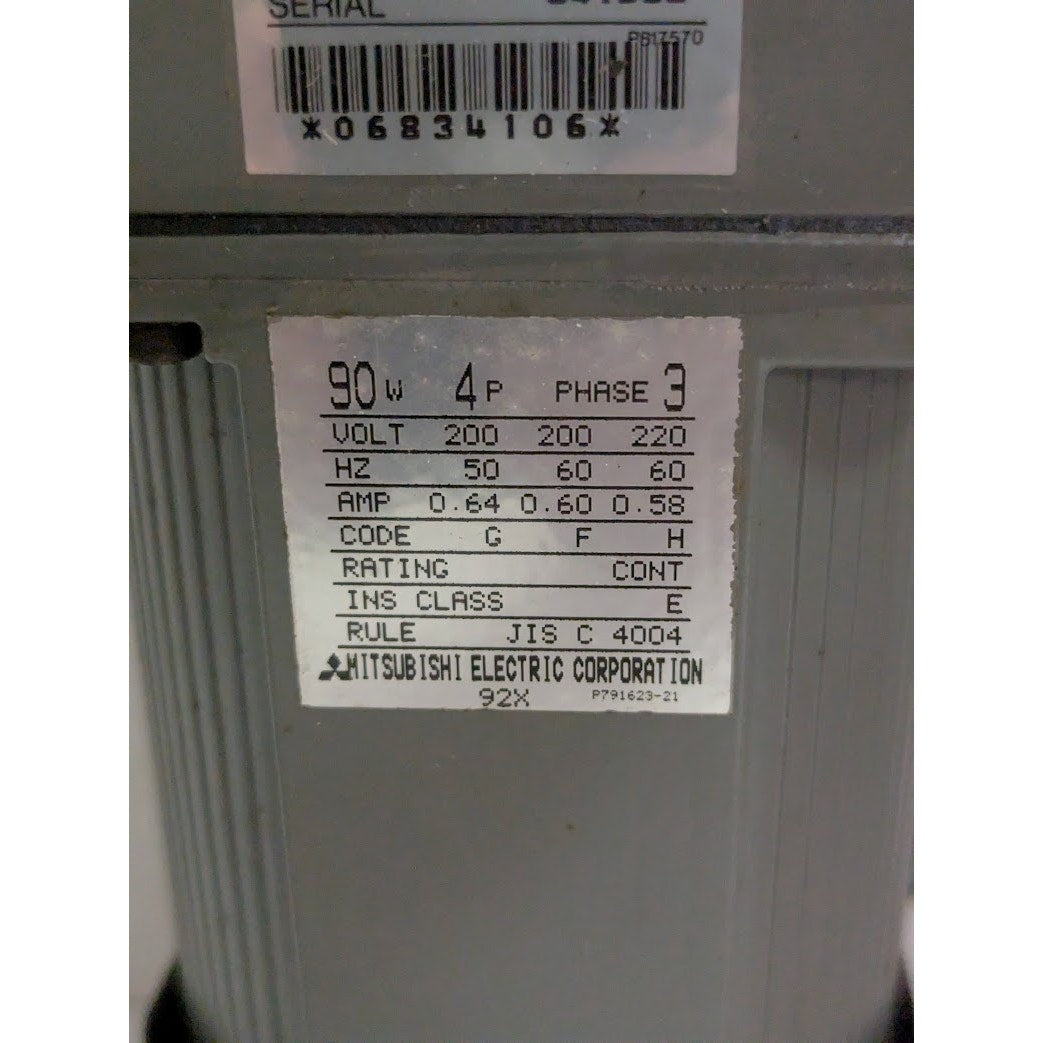 New Mitsubishi GM-J Geared Motor Model GM-JB 90W 4P 3 Phase 37.35/45 PRM 50/60Hz