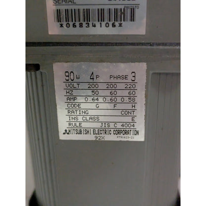 New Mitsubishi GM-J Geared Motor Model GM-JB 90W 4P 3 Phase 37.35/45 PRM 50/60Hz