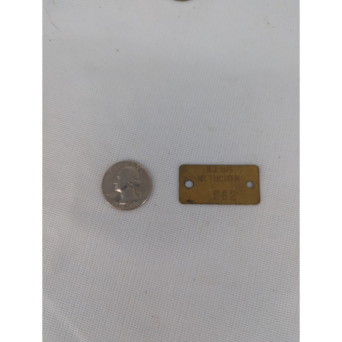 Vintage 1975 Metuchen New Jersey Municipal License Tag Bicycle Pet Dog History