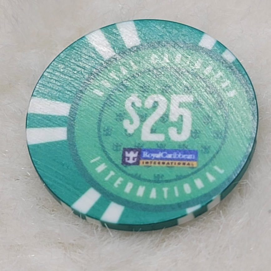 Vintage Y2K Royal Caribbean International Mis-Struck $25 Bright Casino Token