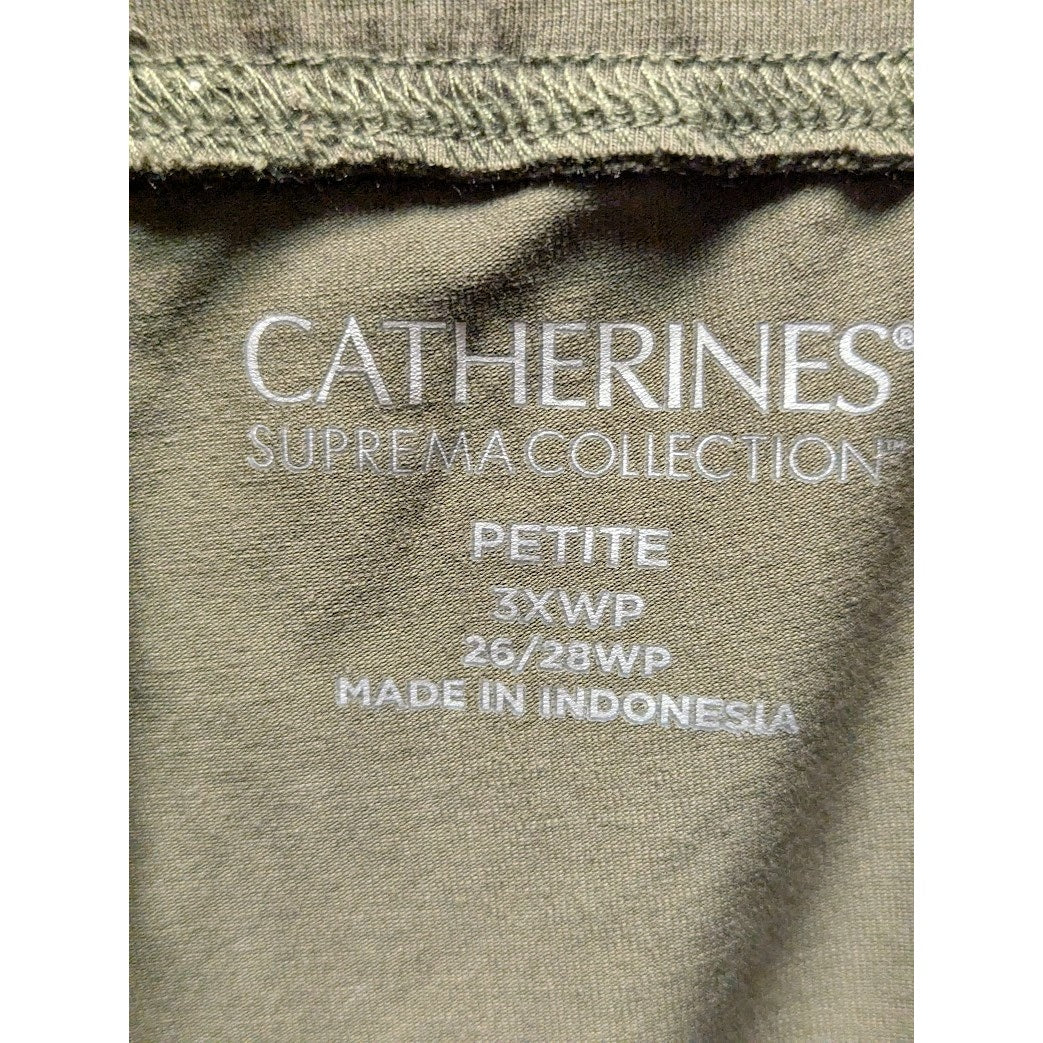 Catherines Suprema Collection Olive Green Pull-On Pants Size 3XWP