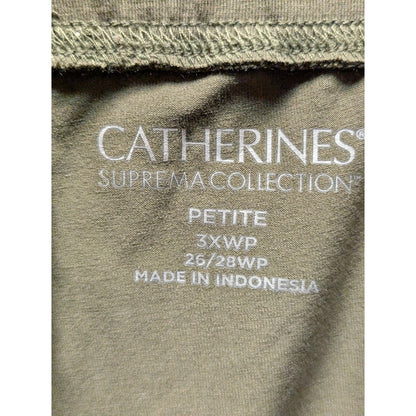 Catherines Suprema Collection Olive Green Pull-On Pants Size 3XWP