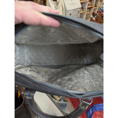 Tiara vintage gray luggage bag suitcase carry on Metal zip Locking Lined travel