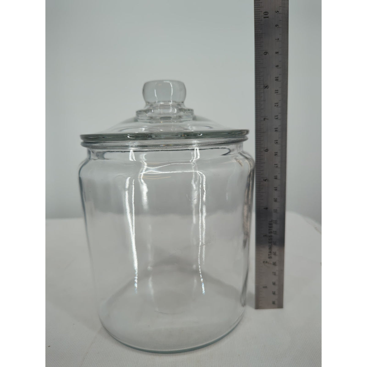 Vintage Clear Glass Apothecary Jar With Lid Pantry Storage Canister