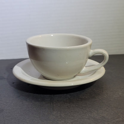 Delco Atlantic Restaurant Ware Low coffee tea cup with saucer 7 ox.  MCM Diner