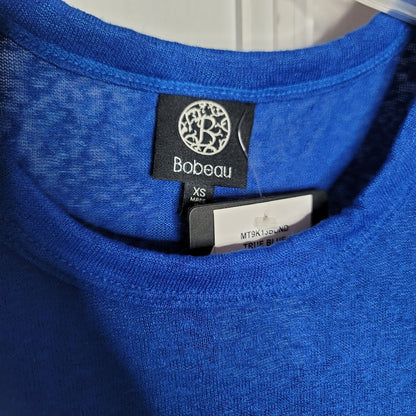 Bobeau True blue short sleeve Tie Waist blouse Top Size XS