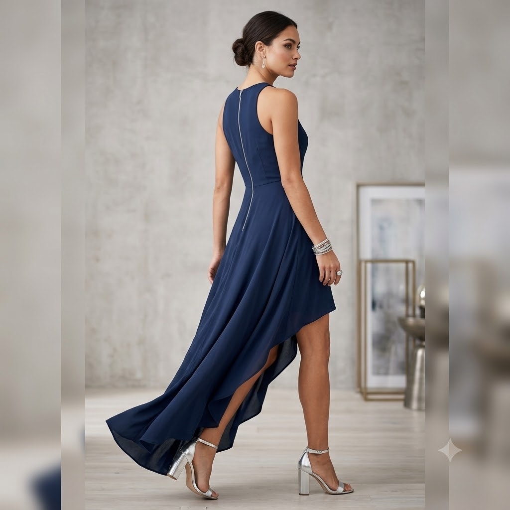 Ali & Jay Blue Sleeveless Asymmetrical High Low Midi Dress Women Extra Small NWT