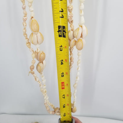 vINTAGE cowrie shell necklaces Lot of 5 Beach shells various lengths