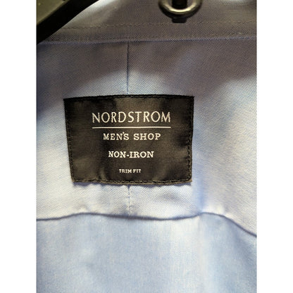 Nordstrom Mens Shop Light Blue Button Down Dress Cotton Shirt 14.5" 32-33 NEW