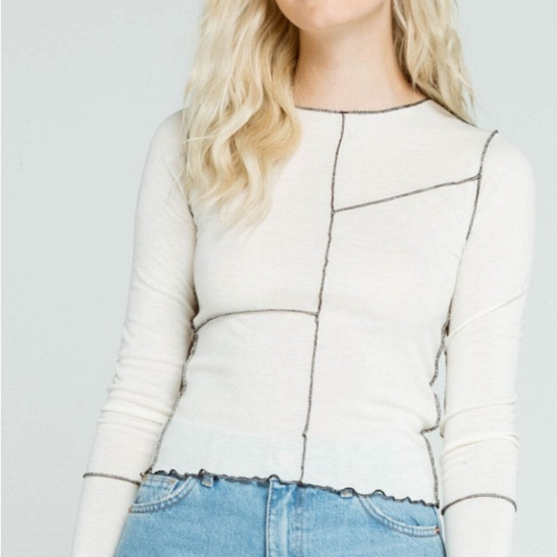 Urban Outfitters BDG Inside Out Top NEW TOP SHIRT Blouse black cream XS $148