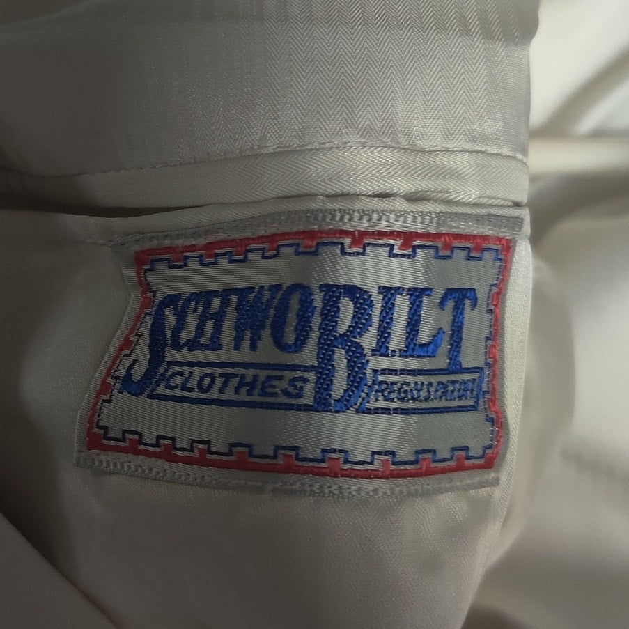 Vintage Schwobilt Off White Tuxedo Dinner Blazer Jacket Single Button Suit Coat