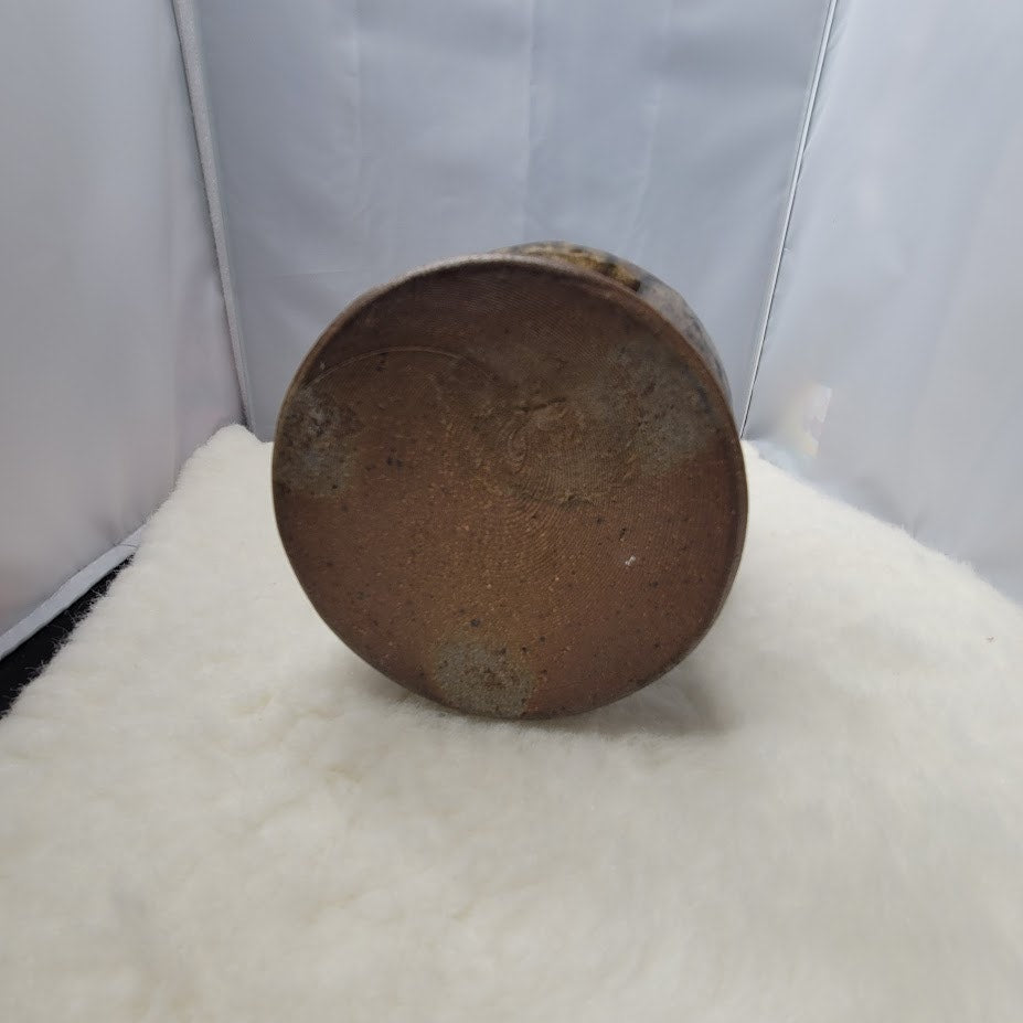 Mid-Century Modern Bulbous Studio Art Pottery Dripware Vase
