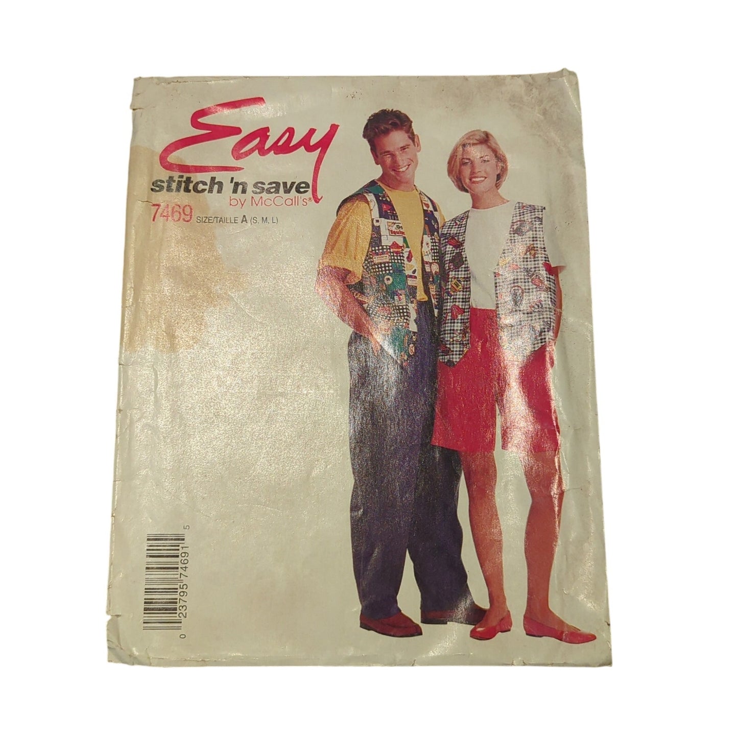 Vintage Sewing pattern McCall's 7469 Medium Large Easy Stitch 'n Save top shorts