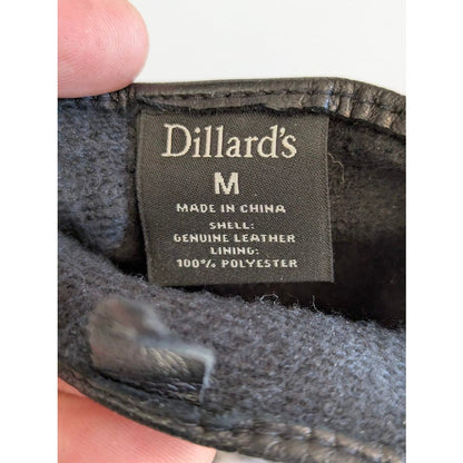 Vintage Dillard's Leather Gloves Two-Tone Espresso Brown Tan Cuff Size Medium