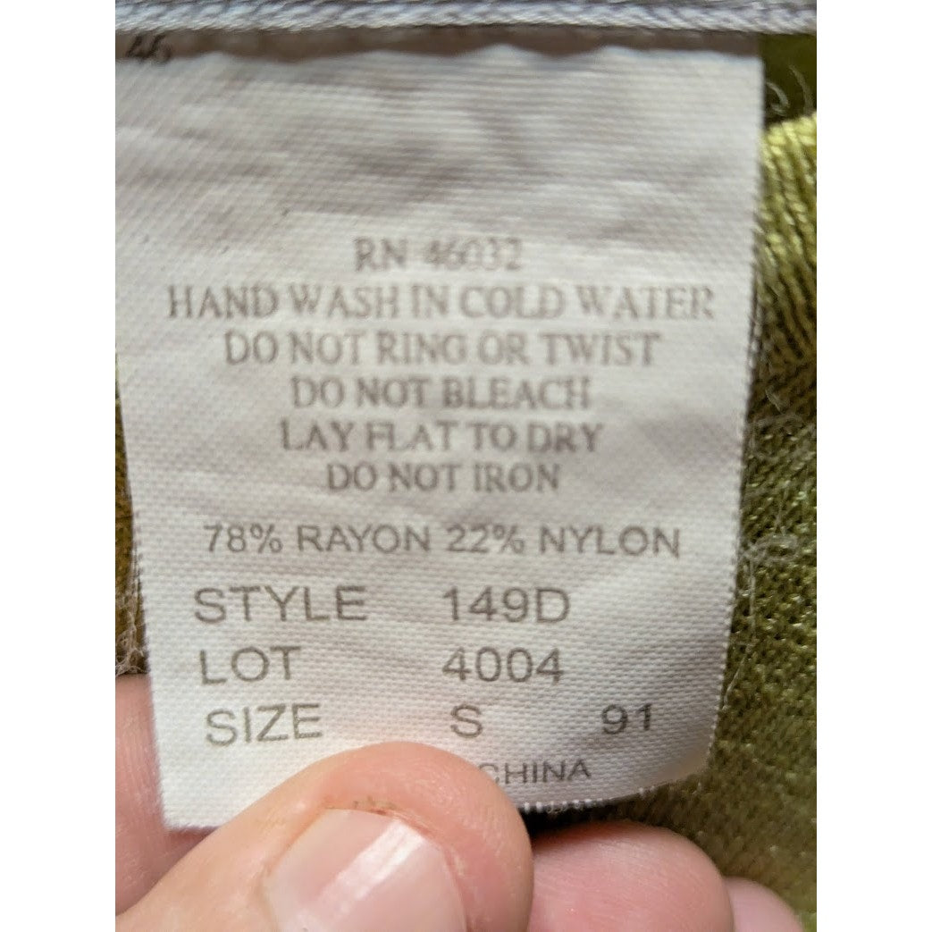 N Touch Yellow long sleeve elastic waist detail casual stretch SMALL style 149D