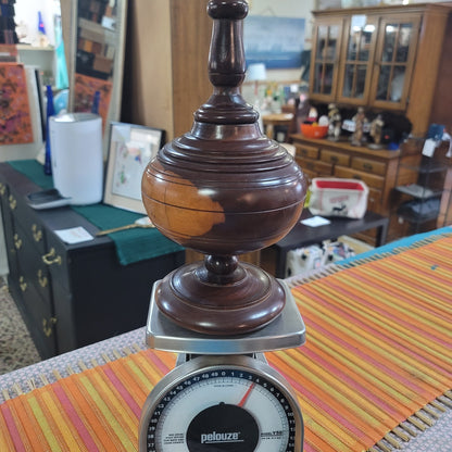 Turned wood Large single piece with opening in top 10"