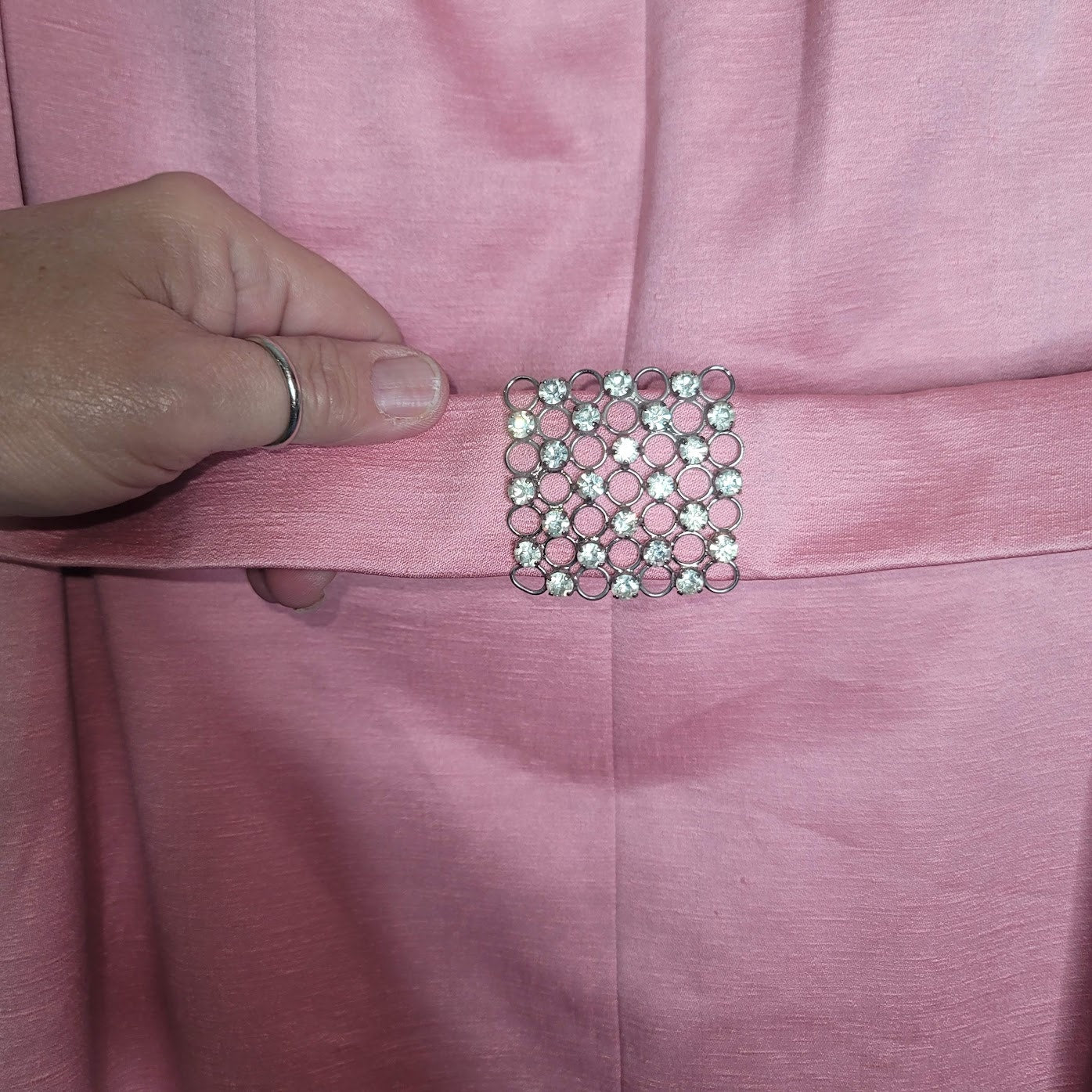 TLAPA Wein 1960's Pink Sleeveless Maxi Dress Wide Collar Cocktail Retro MCM S/M
